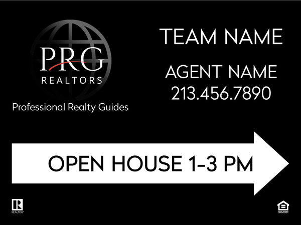Directional Team Name Open House Sign Panel, 18h x 24w, 4mm Corrugated